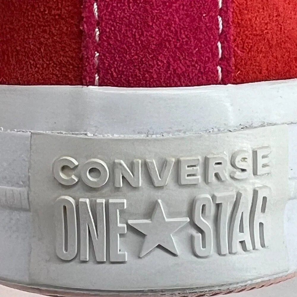 Converse Kids 261791C Enamel Red Pink Pop Leather One Star Low Size 7 Sneakers
